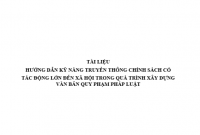 Tài liệu hướng dẫn kỹ năng truyền thông chính sách có tác động lớn đến xã hội trong quá trình xây dựng văn bản quy phạm pháp luật