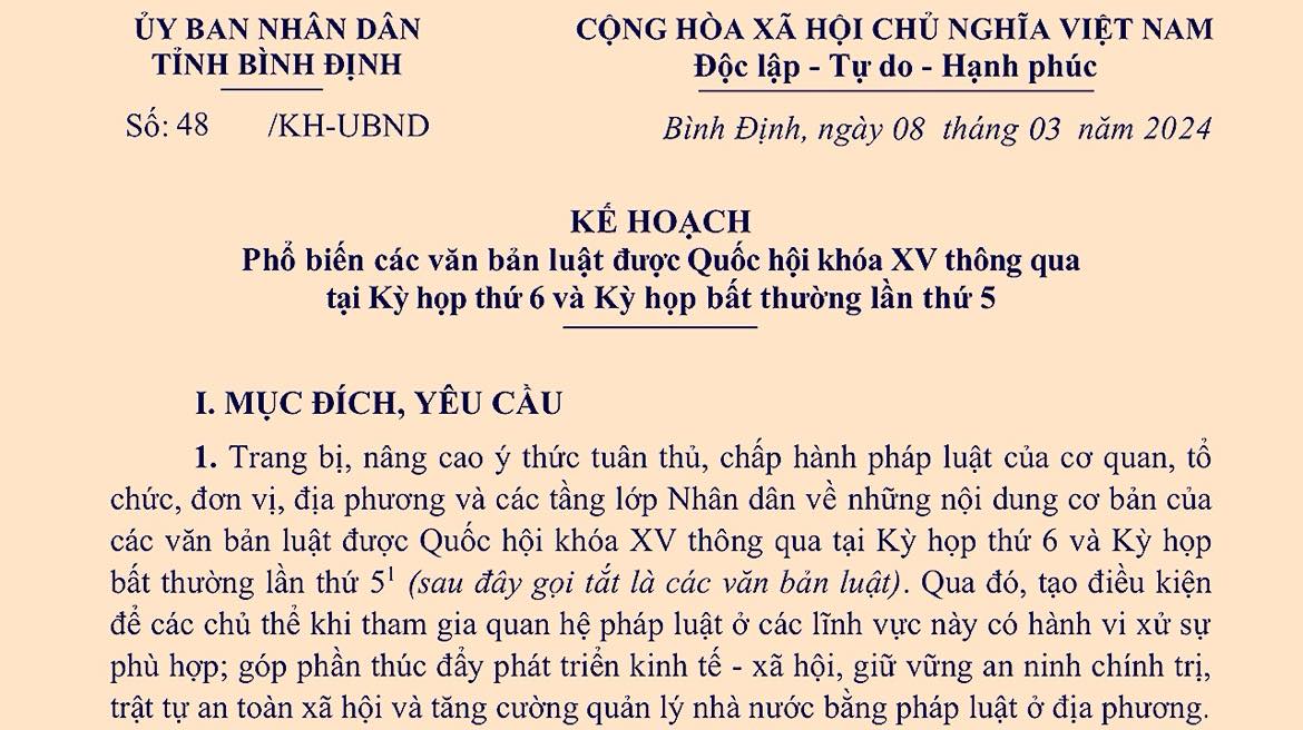 Phổ biến các văn bản luật được Quốc hội khóa XV thông qua tại Kỳ họp thứ 6 và Kỳ họp bất thường lần thứ 5