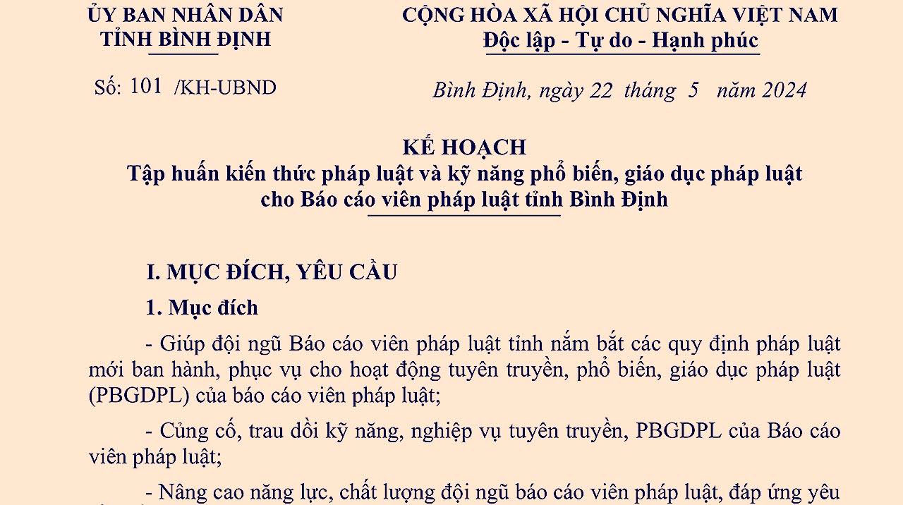 Nâng cao năng lực, chất lượng đội ngũ báo cáo viên pháp luật tỉnh Bình Định